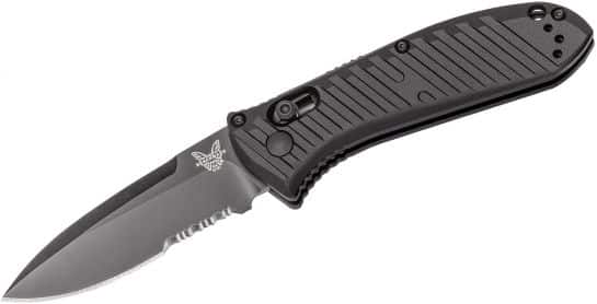 Benchmade 5750SBK Mini AUTO Presidio II 3.2 S30V Black Combo Blade Milled Black Aluminum Handles Knife