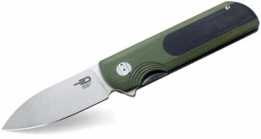 Bestech Knives BG07A Pebble Stonewashed Blade Green and Black G10 Handles