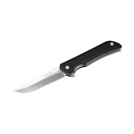 RUIKE KNIVES HUSSAR SATIN BLADE, BLACK G10 HANDLES- P121-B