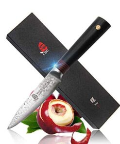 tuo cutlery paring knife aus 10 japanese damascus steel fruit and vegetable parer hand hammered blad  41pkxbXqQnL