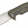 GREEN LAYERED G10 AND CARBON FIBER HANDLE D2 BLADE