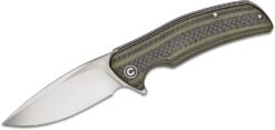 GREEN LAYERED G10 AND CARBON FIBER HANDLE D2 BLADE