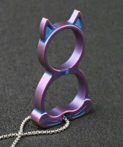 We A-07B Purple TI Material Collectible Knuckle With S/S Bead Chain