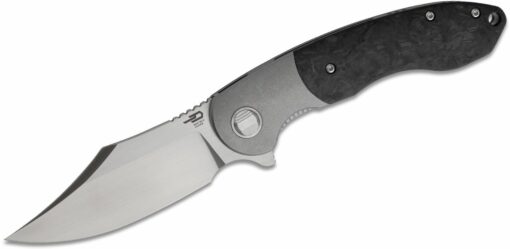 Bestech BT1906B Bowtie flipper knife M390 blade titanium carbon fiber inlayed-grey