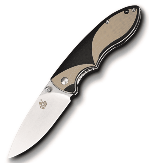 QSP QS112-A PIGLET FOLDING KNIFE TAN BLACK G10 HANDLE