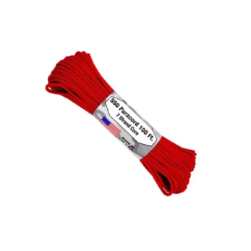 PARACORD 550 100FT 7 STRAND RED - AT-S03-RED