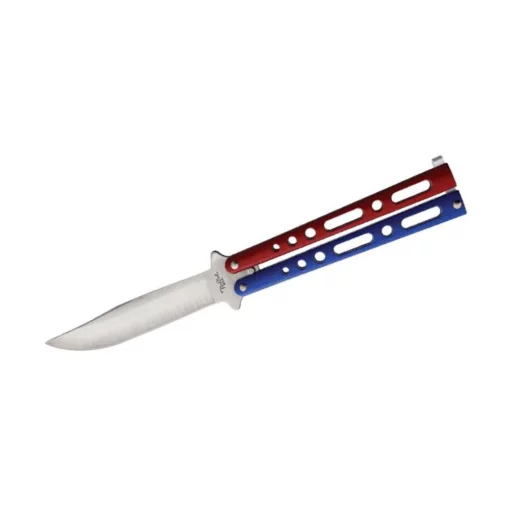 BEAR AND SON RED BLUE BUTTERFLY KNIFE- 117RWBSW