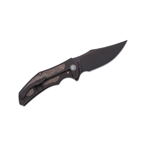 WE KNIFE MAGNETRON FLIPPER BLACK TITANIUM HANDLE W/COPPER FOIL - WE18058-3